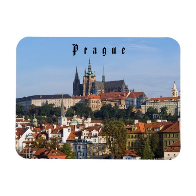 Íman Vista da cidade velha e do castelo de Praga, Repúb (Horizontal)
