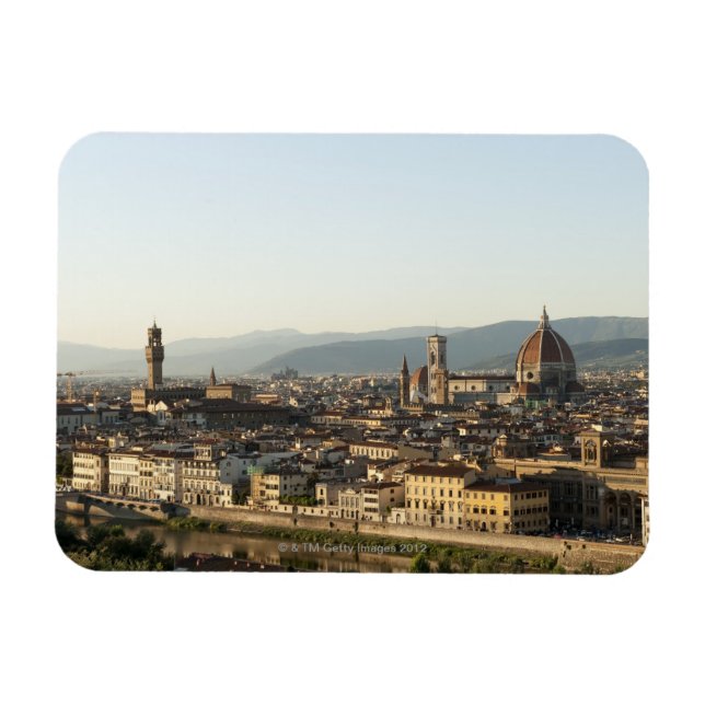 Íman vista da florência com o rio Arno, Duomo, Ponte (Horizontal)