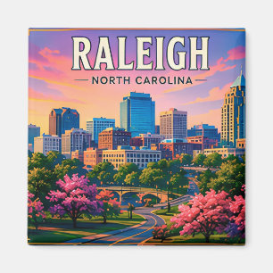 Íman 🌳 Vista da Linha do Horizonte de Raleigh Carolina