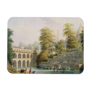 Íman Vista da ponte perto de Baroda em Guzerat, do Vo