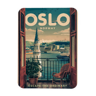 Íman Vista da varanda de Oslo Noruega presentes e vinta