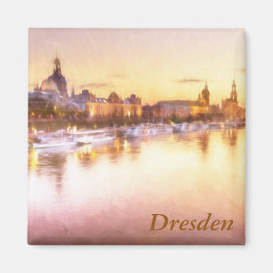 Íman Vista de Altstadt sobre o Elba em Dresden