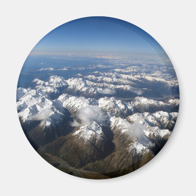 Íman Vista de Céu das Montanhas do Sul da Nova Zelândia (Frente)