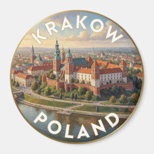 Íman Vista do Castelo de Wawel de Cracóvia Rio Vístula