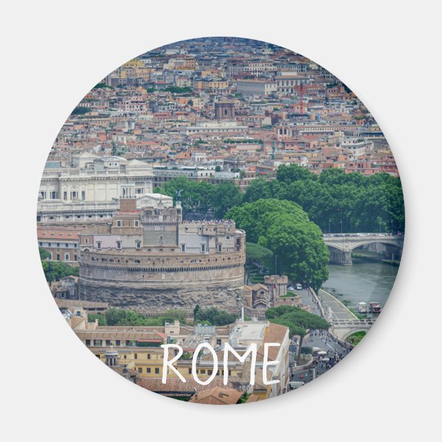 Íman Vista do centro histórico da cidade de Roma de cim (Frente)