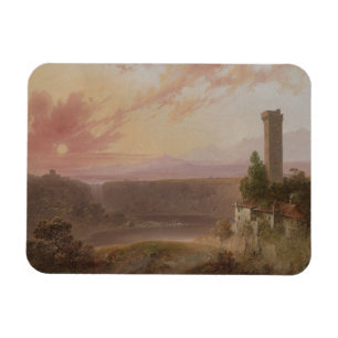 Íman Vista do lago Nemi no por do sol