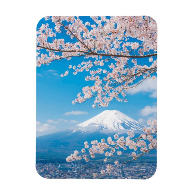 Íman Vista do Monte Fuji com os Blossomas de Cereja (Vertical)