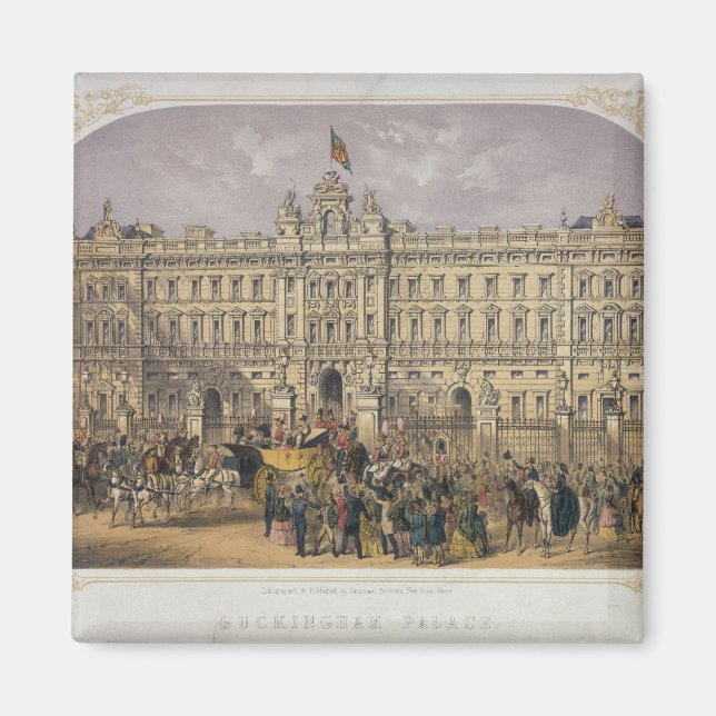 Íman Vista do Palácio de Buckingham com uma Multidão (Frente)