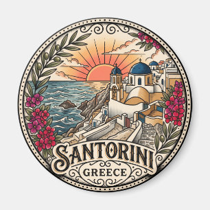 Íman Vista do pôr do sol em Santorini Grécia