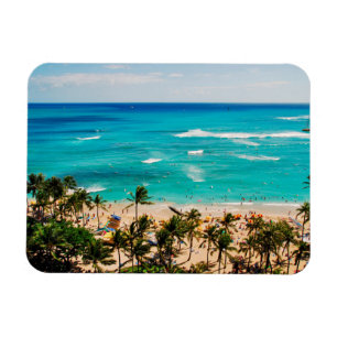 Íman Vista Elevada da Cena da Praia de Waikiki, Honolul