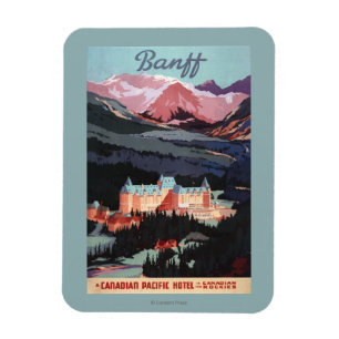 Íman Vista geral do poster de Banff Springs Hotel