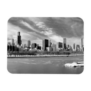 Íman Vista panorâmica da skyline de Chicago no inverno
