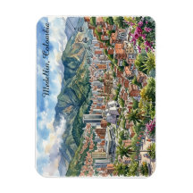 Vista panorâmica de Medellín, Colômbia Arte em Aqu