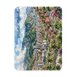 Íman Vista panorâmica de Medellín, Colômbia Arte em Aqu