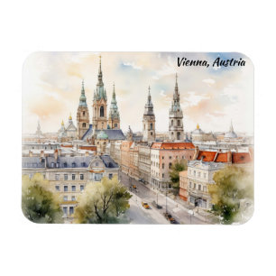 Íman Vista panorâmica de Viena, Áustria Pintura em aqua