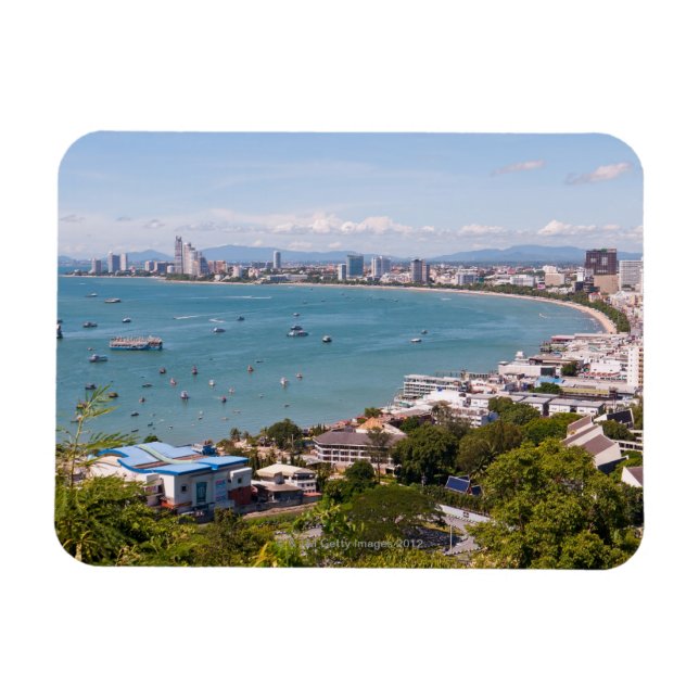 Íman Vista sobre a baía de Pattaya. (Horizontal)