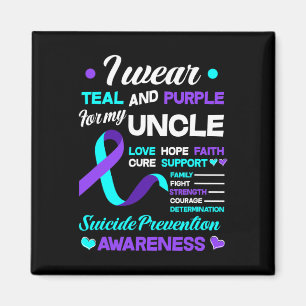 Íman Vista Teal E Roxo Para Meu Tio Suicídio Preventi