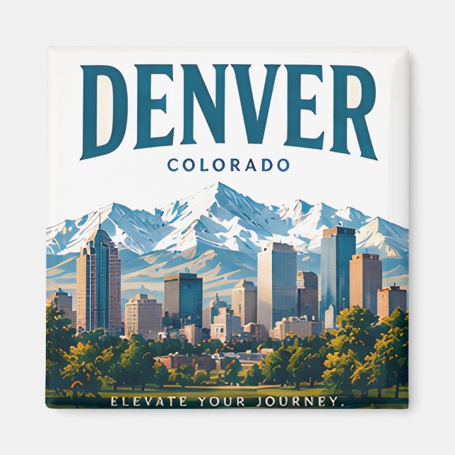Íman Vistas Alpinas da Cidade de Denver (Frente)