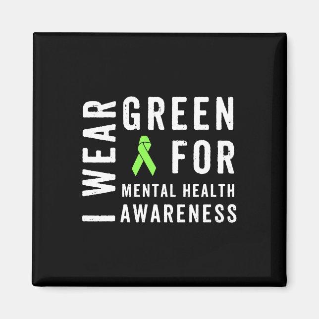 Íman Visto Verde Para Mês De Consciência Da Saúde Menta (Frente)