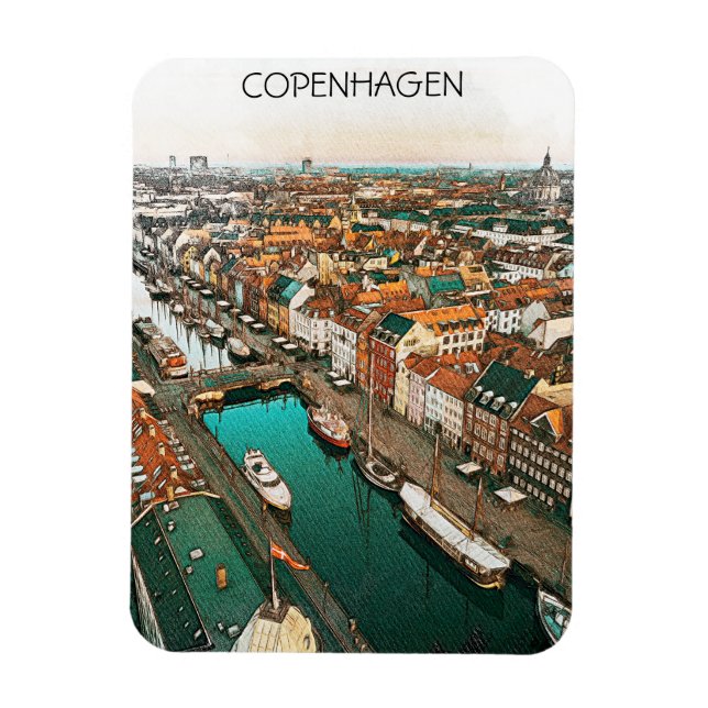 Íman Visualização da Cidade de Copenhaga Dinamarca (Vertical)