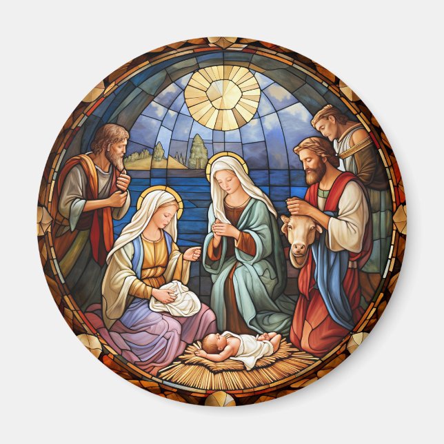 Íman Vitral da Natividade de Natal (Frente)