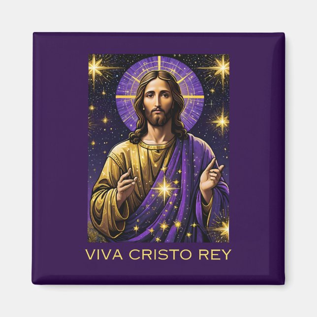 Íman Viva Cristo Rey Católico Jesus Cristo o Rei (Frente)