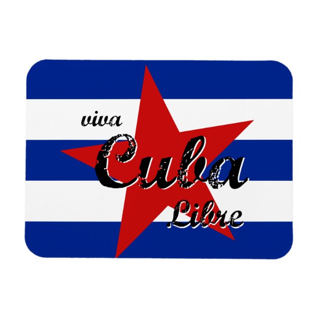 Íman Viva Cuba Libre, Havana, Fidel Castro, Che Guevara (Horizontal)