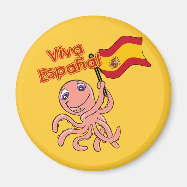 Íman Viva Espana com Camisa de Futebol Octopus (Frente)