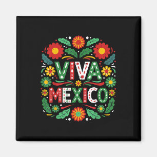 Íman Viva México Dia da Independência do México Floral 