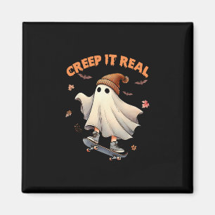 Íman Viva o Real Skateboarding Fantasma Retro Halloween