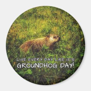 Íman Vive cada dia como é dia de Groundhog! ímã