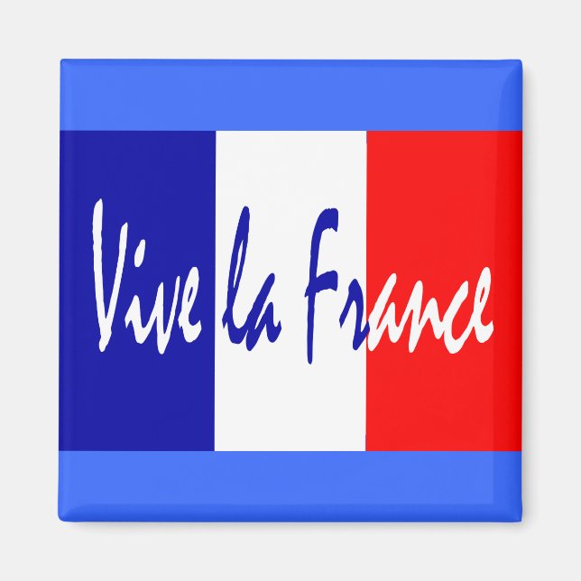 Íman Vive la France - Red, White, Blue French Flag (Frente)