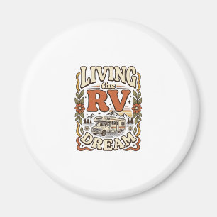 Íman Vivendo o Sonho do RV Design de Camisa de Camping