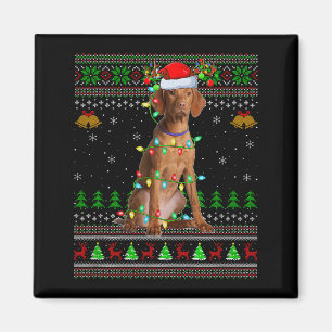 Íman Vizsla Cão Suéteres Feios de Natal Festa do Papai 