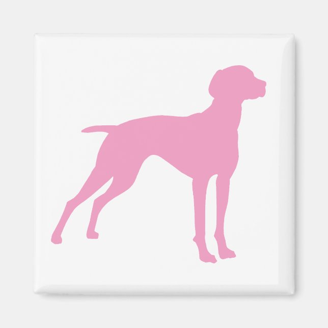 Íman Vizsla Dog Silhouette (rosa) (Frente)