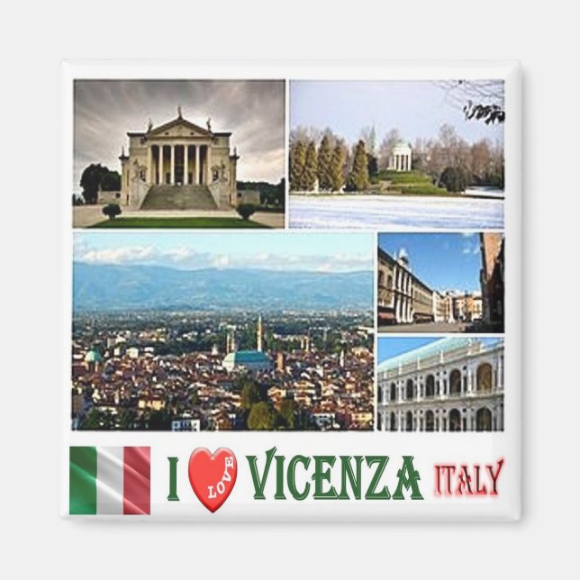 Íman VNT080 VICENZA I Love, Mosaic, Itália, Fridge (Frente)