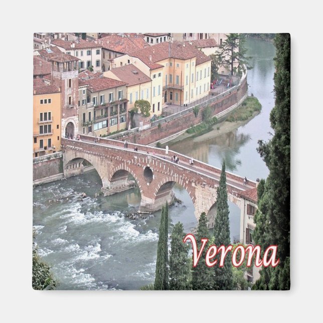 Íman VNT085 VERONA, Roman Bridge, Verona, Itália, Fridg (Frente)