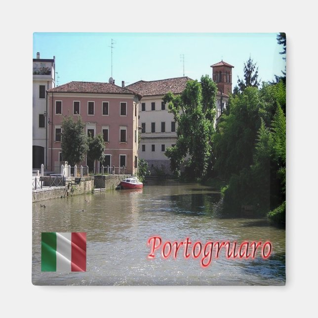 Íman VNT106 PORTOGRUARO, Rio, Veneto, Itália, Cordilhei (Frente)