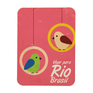 Íman Voar para o Rio, poster de viagens Brasil.