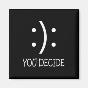 Íman Você Decide - Rosto Feliz ou Triste - Preto - Uni