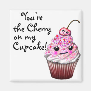 Íman Você é a Cherry no meu Cupcake! Kawaii Magnet