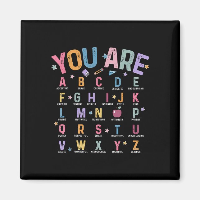 Íman Você É Alfabeto Letras Aprenda Abcs Inspiration Te (Frente)