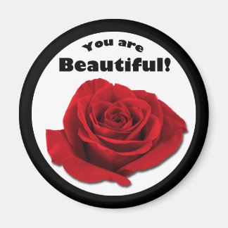 Íman "Você é bonita", Rosa vermelha Magnet