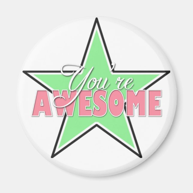 Íman Você é incrível - Magnetos de estrelas verdes e co (Frente)