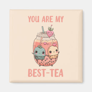 Íman Você é meu melhor chá kawaii boba amiguinho