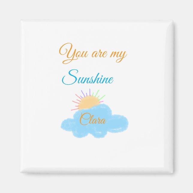 Íman Você é minha nuvem de raios solares laranja amarel (Frente)