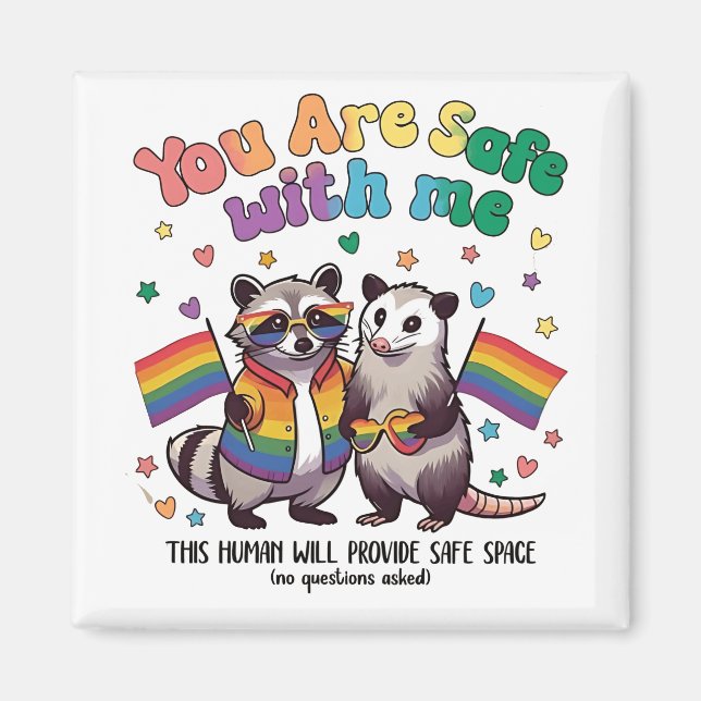 Íman Você Está Seguro Comigo, Animal LGBT Raccoon (Frente)