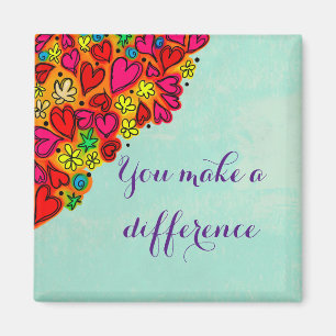 Íman Você faz diferença, corações de rabisco