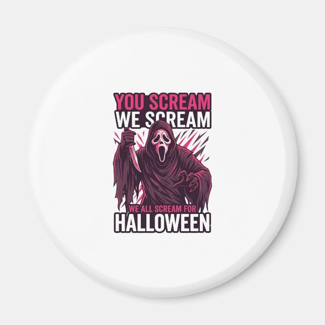Íman Você Grita Nós Fantasma de Halloween Faca Sangrent (Frente)