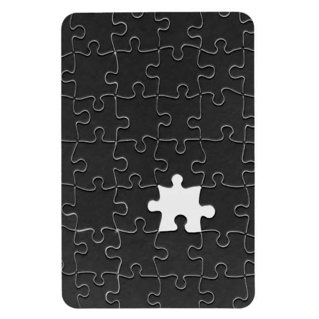 Íman Você Me Completa Romântico Jigsaw Preto e Branco (Vertical)
